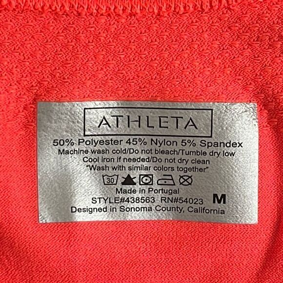 Athleta Fastest Track Ember Neon Orange Short Sleeve Athletic Top M - Picture 5 of 6